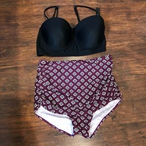 NWT High Waisted Boho Two Piece Swimsuit